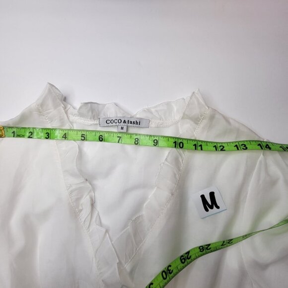 WHITE Cotton Silk Light Frilly Long Sleeve Top VARIOUS SIZES S M L - Picture 13 of 16